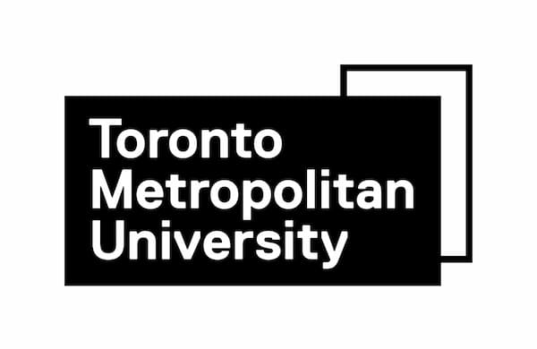 Toronto Metropolitan University logo in black against white back